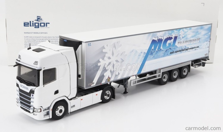 1:43 SCANIA S500 c полуприцепом-рефрижератором Schmitz Cargobull "MGI TRANSPORTS" 2020 