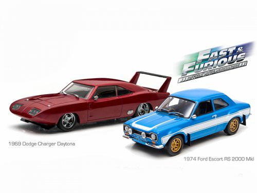 1:43 набор DODGE Charger Daytona 1969 and  FORD Escort RS 2000 MkI 1974 "Fast & Furious" Drag Scene  (из к/ф "Форсаж VI")