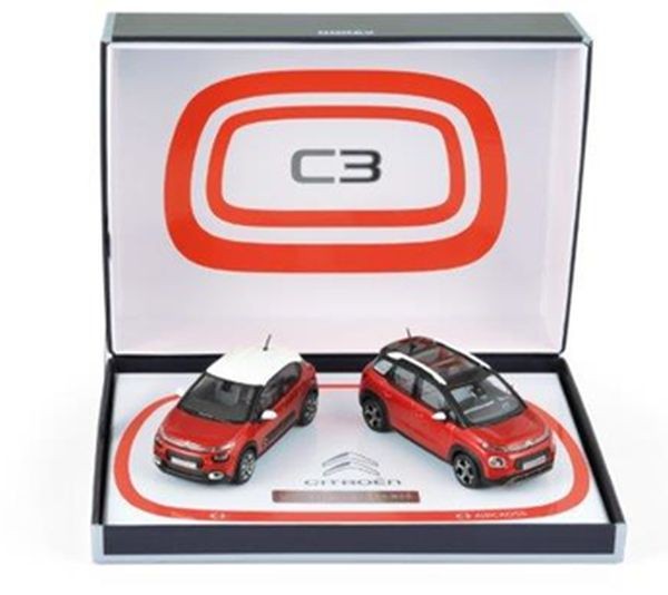 1:43 набор из 2 моделей CITROEN C3 & C3 Aircross (кроссовер) 2017 Red