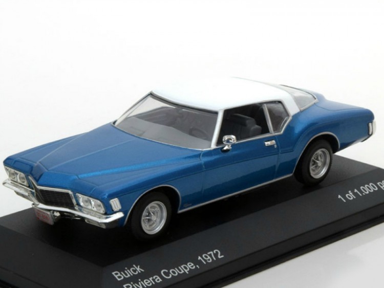 1:43 BUICK Riviera Coupe 1972 Metallic Blue/White