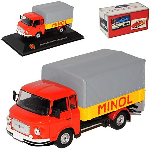 1:43 BARKAS B1000 ''Minol'' грузовик с тентом 1974 Red/Yellow