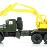 1:43 КрАЗ-255Б ЭО-4421 Экскаватор, хаки / желтый