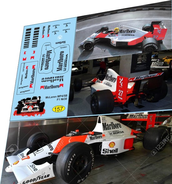 1:43 набор декалей Formula 1 №30  McLaren MP4/5B