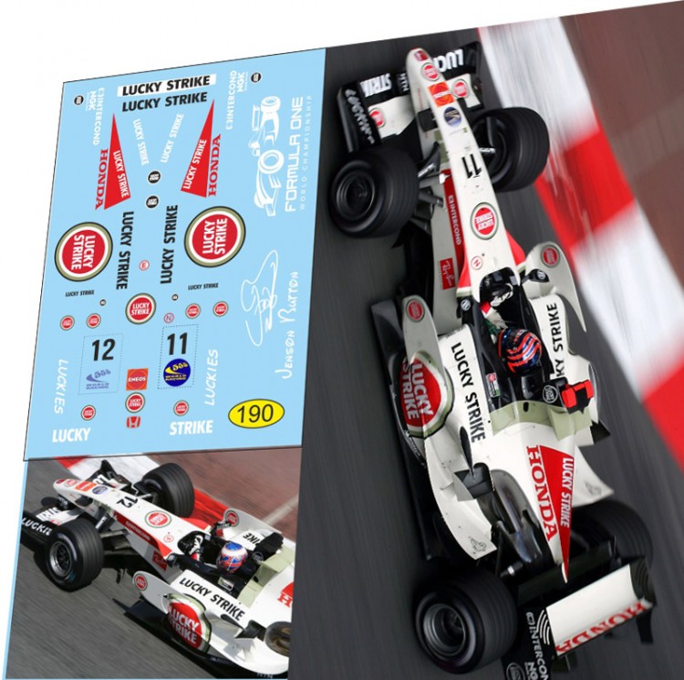 1:43 набор декалей Formula 1 №33 - Honda RA106 - Дженсон Баттон (2006)
