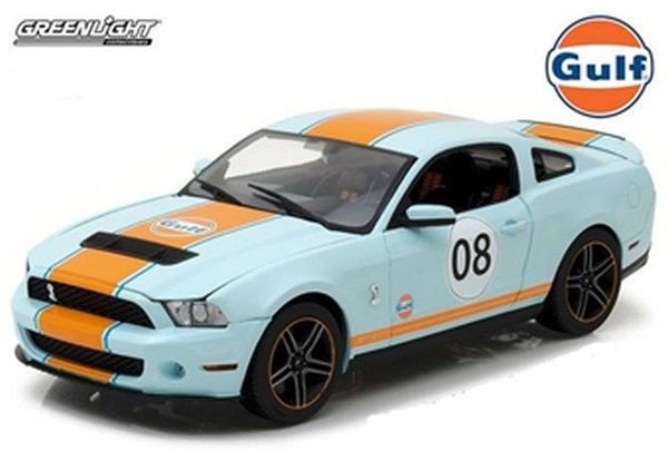 1:18 FORD MUSTANG Shelby GT500 "Gulf" 2012 Light Blue with Orange Stripes