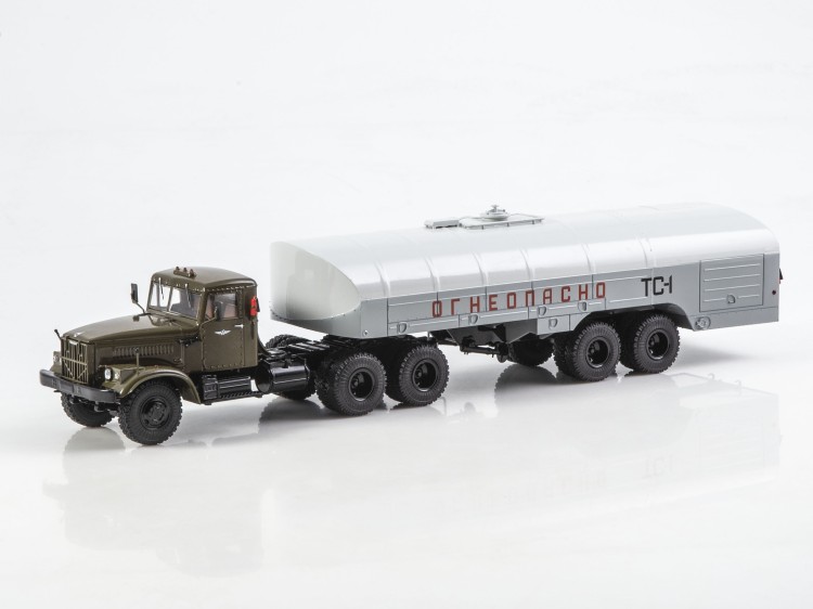 1:43 КРАЗ-258Б1 с п/п ТЗ-22, хаки / серый