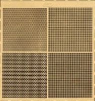 1:43 Фототравление Набор сеток (Ромб, плетёнка, прямоугольник, квадрат), 80x85 мм