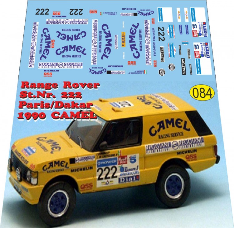 1:43 набор декалей Range Rover Camel rally dakar 1990
