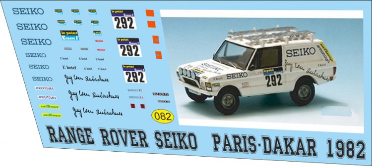 1:43 набор декалей Range rover SEIKo dakar 1982