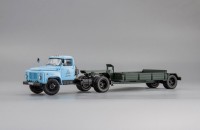1:43 Горьковский автомобиль 52-06 с прицепом для перевозки сыпучих грузов г.Черкесск (1984), голубой / зеленый