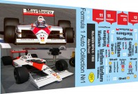 1:43 набор декалей Formula 1 выпуск №1  McLaren №12 Сенна  №11 Прост