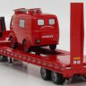 1:43 RENAULT R385ti пожарный с полуприцепом-транспортером + RENAULT 1000KG SAPEURS POMPIERS de Marboué 1980