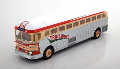 1:43 автобус GMC PD-3751 "Trailways" 1949 Silver/Beige/Red