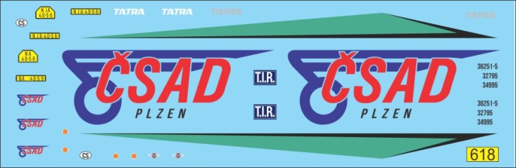 1:43 набор декалей Прицеп Skoda 706 CSAD Plzen 