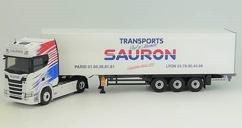 1:43 SCANIA S500 (с люстрой) с полуприцепом "TRANSPORTS SAURON" 2020