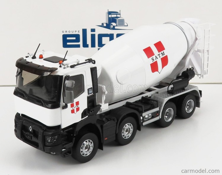 1:43 RENAULT C430 8x4 бетономешалка "SATM" 2021 White 