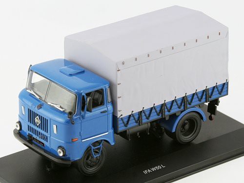 1:43 ИФА В50 Л Бортовой грузовик синий с серым тентом (г.Ленинград) 1983