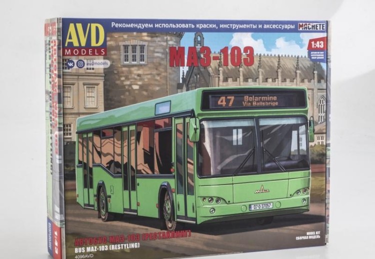 1:43 Сборная модель автобус МАЗ-103 (рестайлинг)