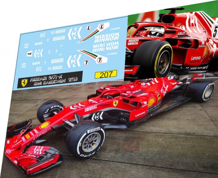 1:43 набор декалей Formula 1 №37 Ferrari  SF71-H Kimi Raikonen