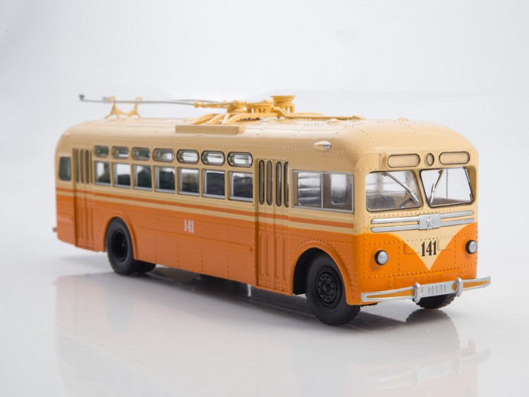 1:43 Троллейбус МТБ-82Д, бежевый / оранжевый