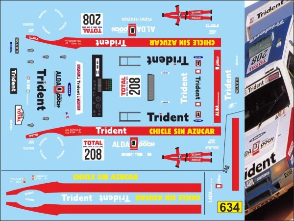1:43 набор декалей ВАЗ LADA T3 Trident Dakar 1992 