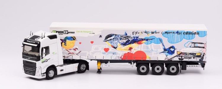 1:43 VOLVO FH4 Globetrotter c полуприцепом "PHONE EXPRESS AVEC CIEU" 2018 
