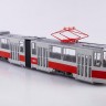 1:43 Трамвай TATRA-KT4, белый / красный