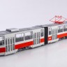 1:43 Трамвай TATRA-KT4, белый / красный