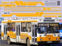1:43 Набор декалей Полосы для Ликинский автобус 5256 (оранжевый)